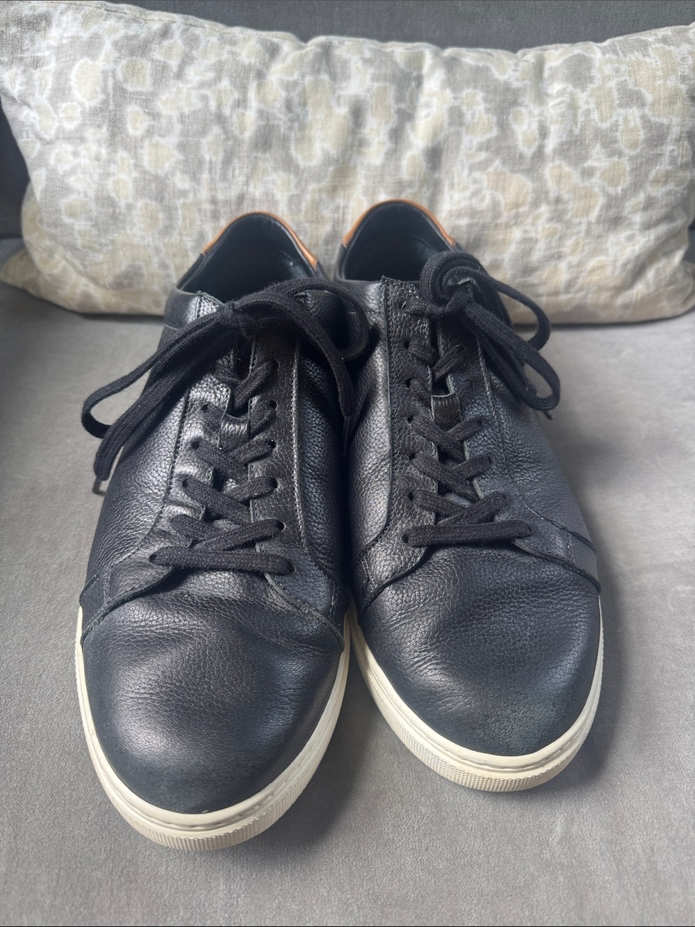 Allen Edmonds Courtside Black Leather Low-Top Dress Sneakers 10.5 3E (Wide)